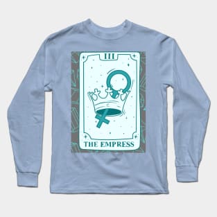 The Empress Tarot Card and Crystals Graphic Long Sleeve T-Shirt